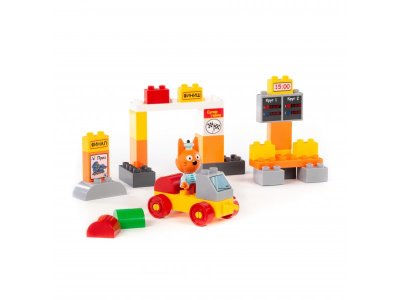 Конструктор Полесье Макси Три кота Коржик на автогонках 33 элемента 1-00471478_6