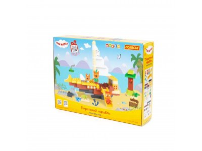 Конструктор Полесье Макси Три кота Пиратский корабль 103 элемента 1-00471480_3