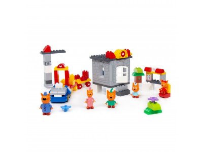 Конструктор Полесье Макси Три кота Путешествие на поезде 88 элементов 1-00471481_4