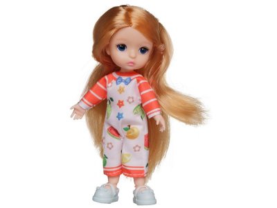 Кукла-мини Junfa в бело-оранжевом комбинезоне, 13 см 1-00471311_4