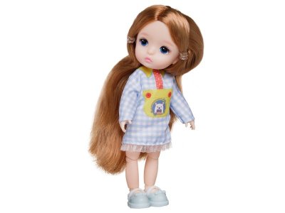 Кукла-мини Junfa в голубом в белую клетку платье, 13 см 1-00471312_2