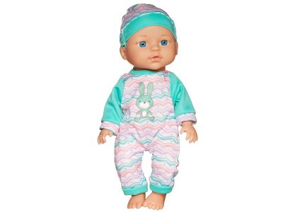 Пупс Junfa в полосатом комбинезоне с изображением кролика с акс., 28 см 1-00471323_5