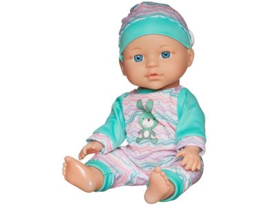 Пупс Junfa в полосатом комбинезоне с изображением кролика с акс., 28 см 1-00471323_6