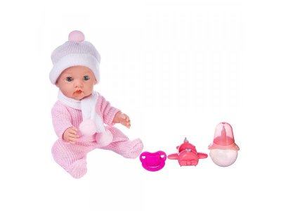 Пупс ABtoys Baby Ardana в розовом комбинезончике, шапочке и шарфике с акс., 30 см 1-00471326_3