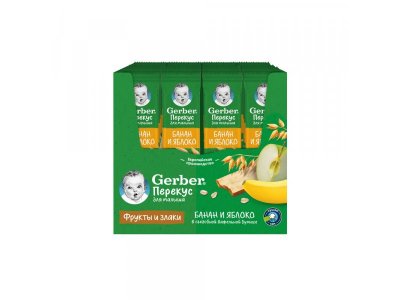 Батончик Gerber фруктово-злаковый Банан и Яблоко 25 г 1-00473558_4