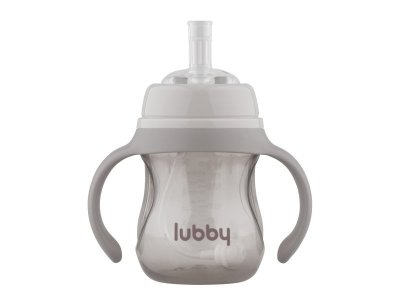 Поильник-непроливайка Lubby с сил. трубочкой, с ручк. и грузиком, PP,  с 6+ мес, 180 мл 1-00474028_2