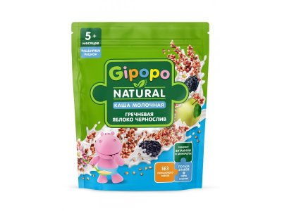 Каша Gipopo молочная Гречневая с яблоком и черносливом с 5 мес., 200 г 1-00443781_2