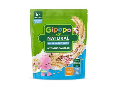 Каша Gipopo молочная Мультизлаковая с 6 мес., 180 г 1-00443782_2
