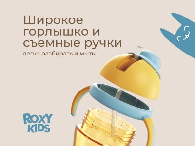 Поильник-непроливайка с трубочкой Roxy-Kids, 200 мл 1-00369653_15