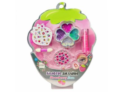 Набор детской косметики Lukky Бьюти Дизайн Strawberry Lover 4-х цветн. тени с блёстк., аппликат., ба 1-00474369_3