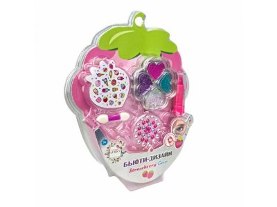 Набор детской косметики Lukky Бьюти Дизайн Strawberry Lover 4-х цветн. тени с блёстк., аппликат., ба 1-00474369_4