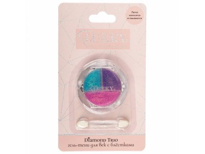 Гель-тени для век Lukky Diamond Trio с блёстками 3 цвета Color Pop, аппликат., 3,6 г 1-00474386_3