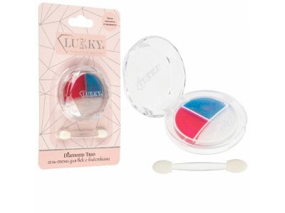 Гель-тени для век Lukky Diamond Trio с блёстками 3 цвета Color Pastel, аппликат., 3,6 г 100474387