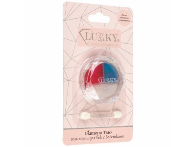 Гель-тени для век Lukky Diamond Trio с блёстками 3 цвета Color Pastel, аппликат., 3,6 г 1-00474387_2