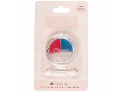 Гель-тени для век Lukky Diamond Trio с блёстками 3 цвета Color Pastel, аппликат., 3,6 г 1-00474387_3