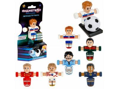 Игрушка 1Toy Фиджетбол: Легенды футбола серия 2 Футболист с мячом и подставкой в ассорт. 100474389