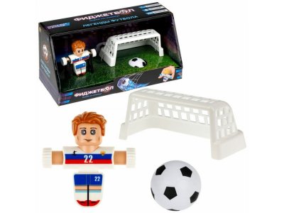 Игрушка 1Toy Фиджетбол: Легенды футбола Тренировка Футболист с воротами, мячом и подставкой в ассорт. 100474390