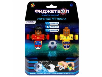 Набор игровой 1Toy Фиджетбол: Легенды футбола, 2 футболиста Бразилия - Испания с мячом и подставкой 1-00474392_8