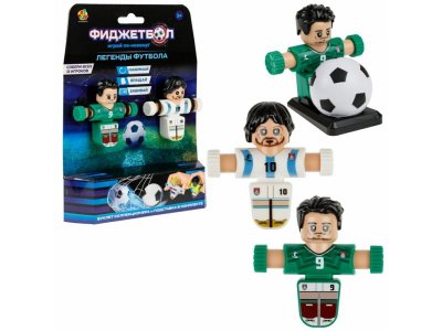 Набор игровой 1Toy Фиджетбол: Легенды футбола, 2 футболиста Аргенитина - Мексика с мячом и подставко в ассорт. 100474393