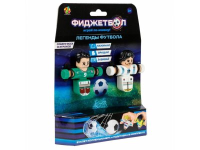 Набор игровой 1Toy Фиджетбол: Легенды футбола, 2 футболиста Аргенитина - Мексика с мячом и подставко 1-00474393_7