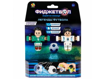 Набор игровой 1Toy Фиджетбол: Легенды футбола, 2 футболиста Аргенитина - Мексика с мячом и подставко 1-00474393_6