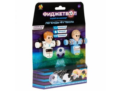 Набор игровой 1Toy Фиджетбол: Легенды футбола, 2 футболиста Англия - Норвегия с мячом и подставкой 1-00474396_2