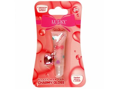 Блеск для губ Lukky Charmy Gloss сверкающий с ароматом ягодного десерта, браслетик с подвеской 5 мл 1-00474400_3