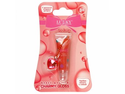 Блеск для губ Lukky Charmy Gloss сверкающий с ароматом ягодного десерта, браслетик с подвеской 5 мл 1-00474401_3