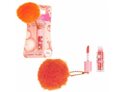 Блеск для губ Lukky Charmy Plush голографический с ароматом ягодного десерта, брелок 1 мл красный 100474404