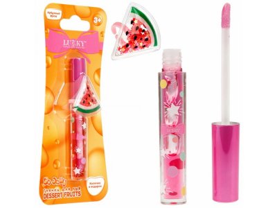 Глянец для губ Lukky Dessert Fruits арбузный, колечко 3 мл розовый 100474406