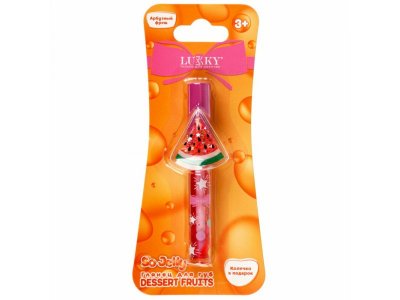 Глянец для губ Lukky Dessert Fruits арбузный, колечко 3 мл 1-00474406_3