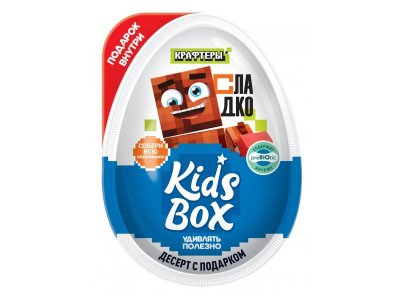 Десерт с подарком Kids Box Крафтеры Юни, Тумка, Владус и Леня, Фиксплей 20 г в ассорт. 100475269