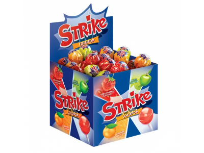 Карамель леденцовая на палочке Strike 11,3 г в ассорт. 100475174