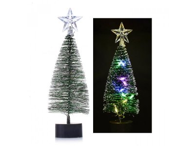 Елочка Снеговичок светящаяся со звездой, 15 см 100469780