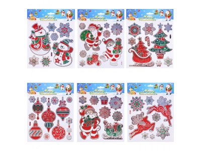 Наклейки новогодние Снеговичок для декора Новогодние мотивы в ассорт. 100469835