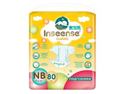Подгузники Inseense Classic NB (0-5 кг) 80 шт 100474430