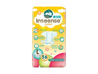 Подгузники Inseense Classic L (9-14 кг) 56 шт 100474433