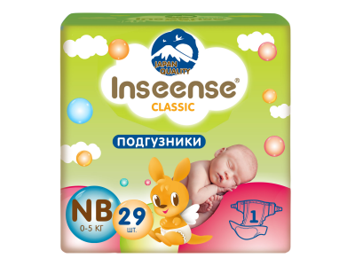 Подгузники Inseense Classic Plus NB (0-5 кг) 29 шт 100474434