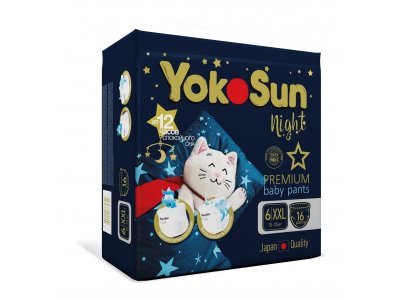 Подгузники-трусики ночные YokoSun Premium XXL 15-23 кг, 16 шт 1-00476058_6