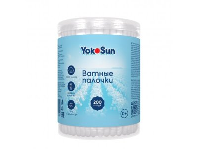 Ватные палочки YokoSun экологичные, 200 шт. р. 100476059