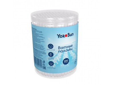 Ватные палочки YokoSun экологичные, 200 шт. 1-00476059_2