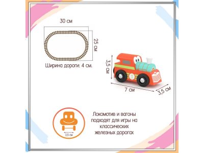 Набор игровой J'adore Железные дороги Весёлый поезд с кольцевой ж/д 1-00475168_5