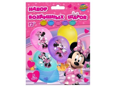 Набор латексных воздушных шаров Чудо Праздник Минни Маус 5 шт 100468595