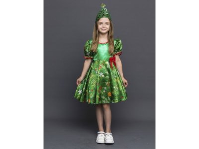 Костюм карнавальный Пуговка Ёлочка платье, корона 1-00469933_2