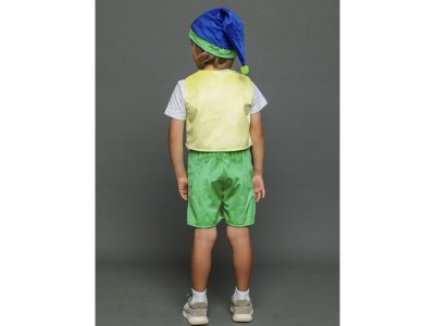 Костюм карнавальный Пуговка Гномик Тоша шорты, жилет, колпак 1-00469934_8