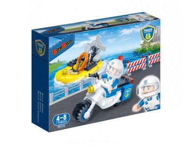 Конструктор Banbao Полицейский мотоцикл, 61 деталь синий 100475306