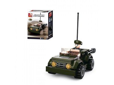 Конструктор Sluban Армия Военный джип, 83 детали мультиколор 100475309