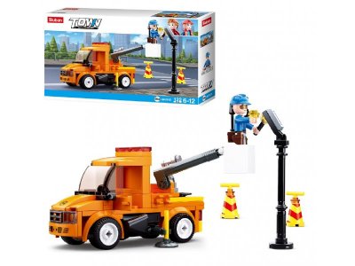 Конструктор Sluban Город Спецтехника Ремонт электросети, 122 детали мультиколор 100475310