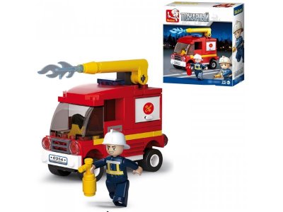 Конструктор Sluban Пожарный Пожарная машина с водометом, 75 деталей мультиколор 100475314