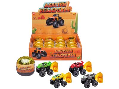 Машинка Abtoys в яйце Монстры бездорожья с пусковым устройством, пластмасс., серия 2 в ассорт. 100475297